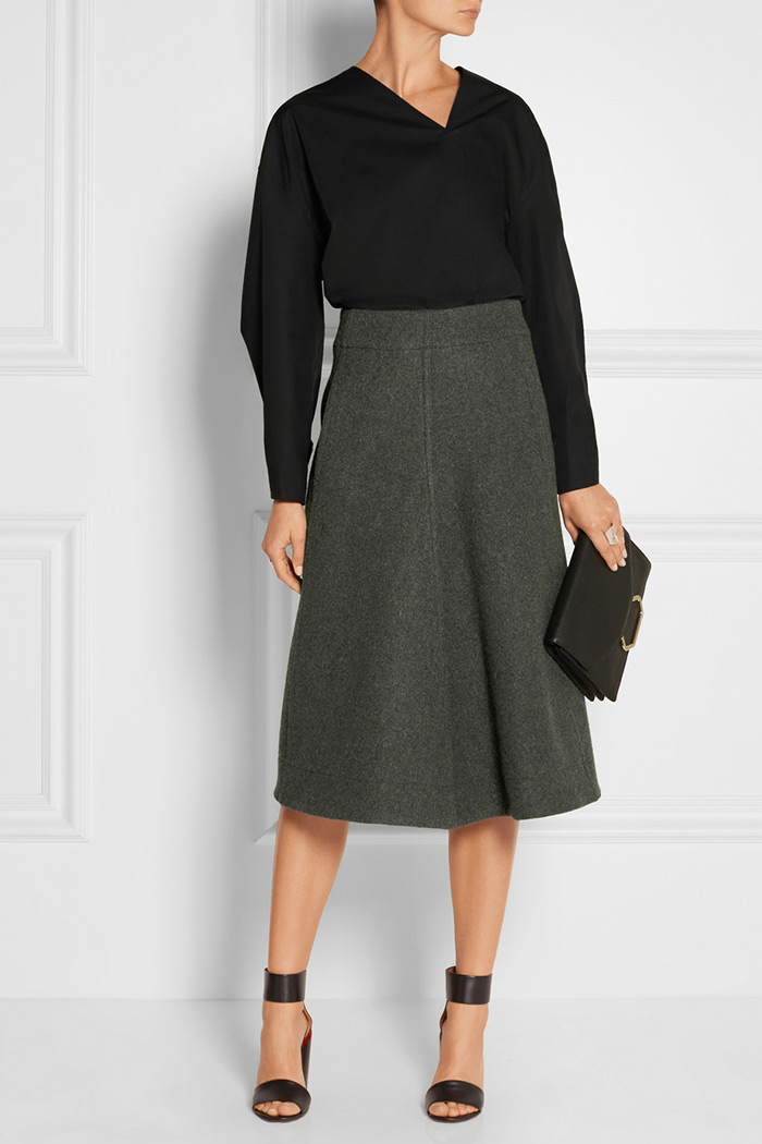 Wear to Work: Midi Skirt, Lemaire Melton wool midi skirt