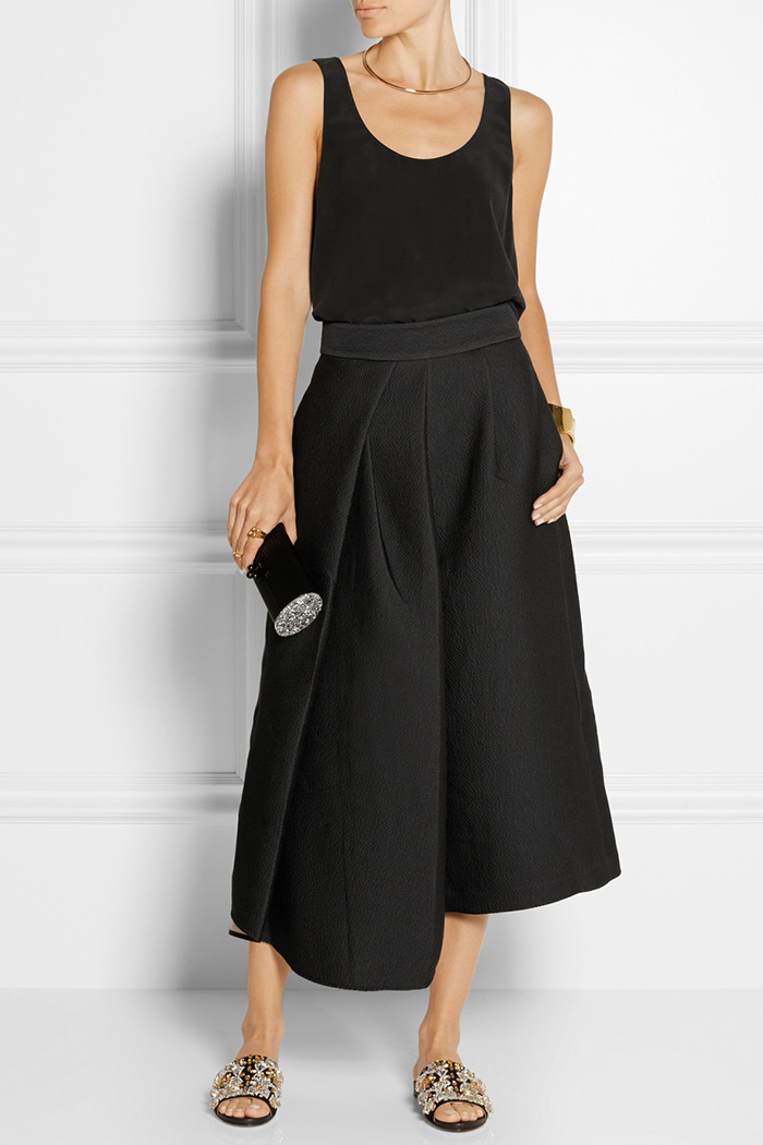 Wear to Work: Culottes, Tibi's culottes sit high on the waist and are pleated through the front for a flattering shape that suits anyone