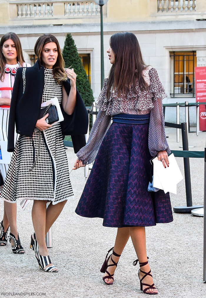 ladylike outfits, Brazilian fashion bloggers, How to wear elegant ladylike midi dress, street style outfit from Paris Fashion Week SS’16 at Chloé Prêt-à-porter by People & Styles