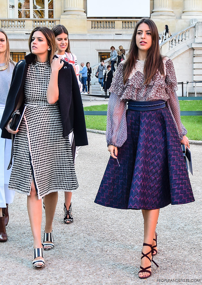 ladylike outfits, Brazilian fashion bloggers, How to wear elegant ladylike midi skirt and ruffled top, street style outfit from Paris Fashion Week SS’16 at Chloé Prêt-à-porter by People & Style