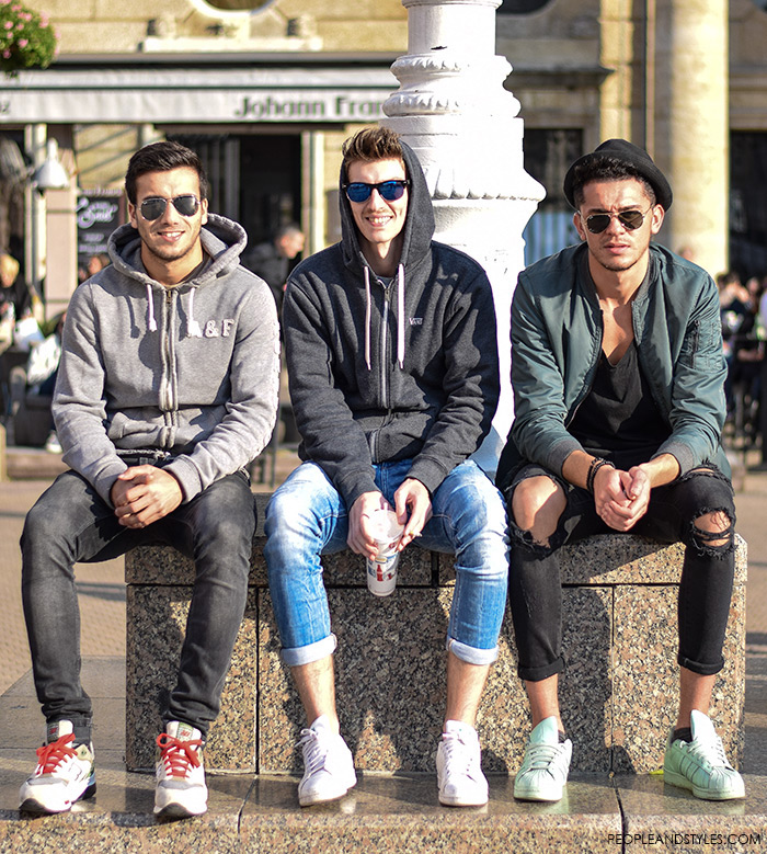 Guys from Paris wearing sneakers