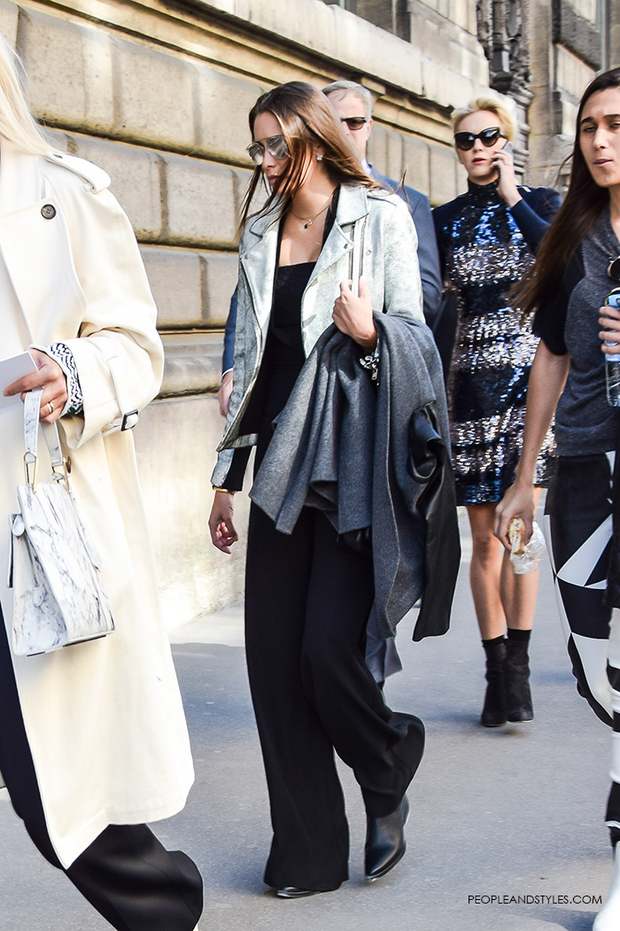 How To Style Stone Biker Jacket, street style, Paris Fashion Week