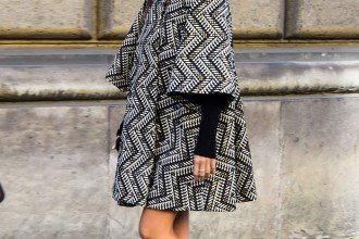 Looking So Chic in a Bell Sleeve Coat by PeopleandStyles.com #streetstyle #Paris #fashion