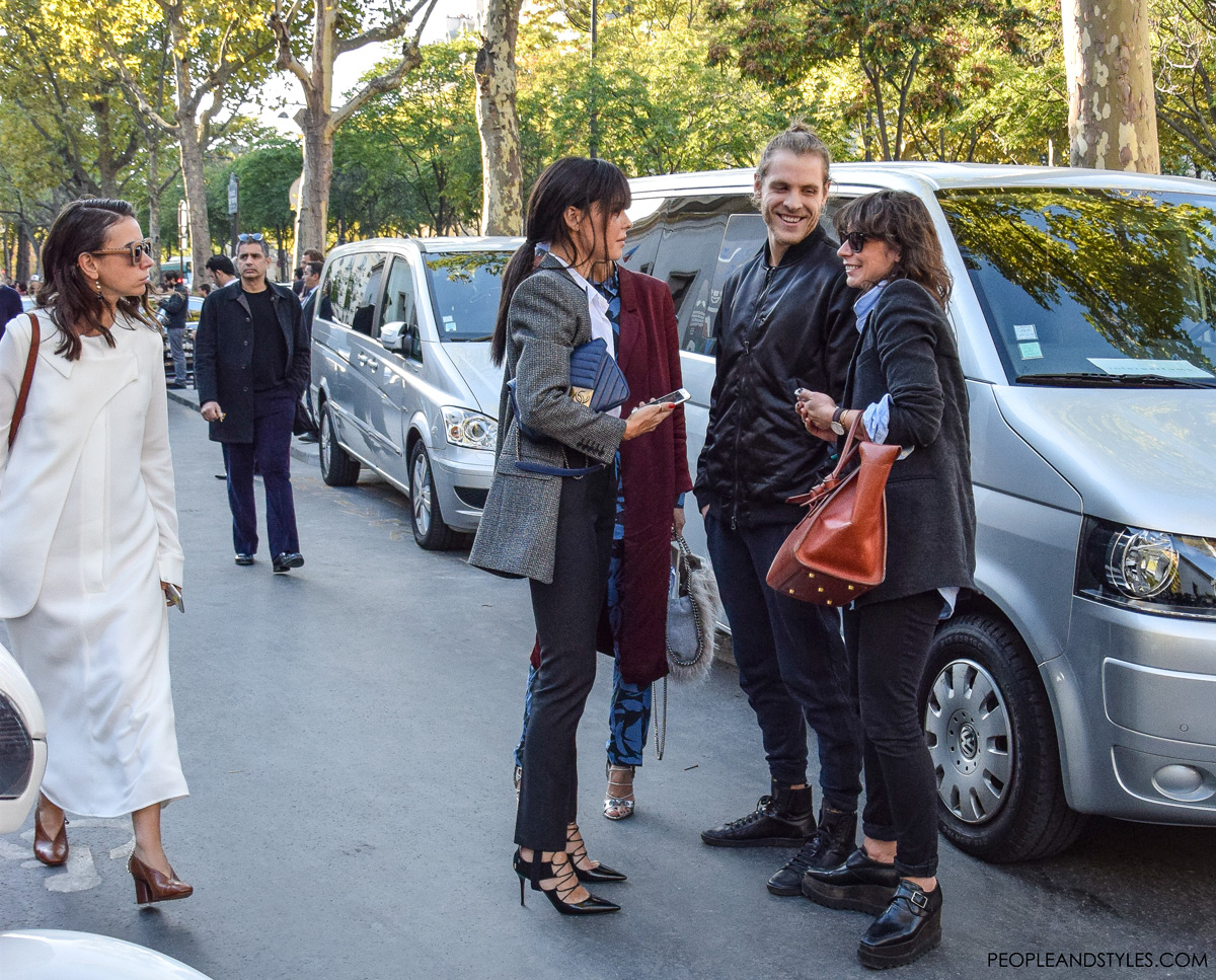 Street Style Fashion Moment: Natasha Goldenberg, Evangelie Smyrniotaki & Irina Lakicevic by PeopleandStyles.com