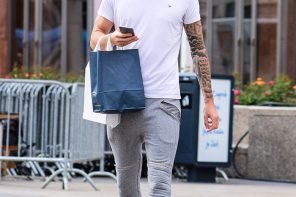 Casual Mens Look: Grey Joggers and Cool Sneakers by PeopleandStyles.com