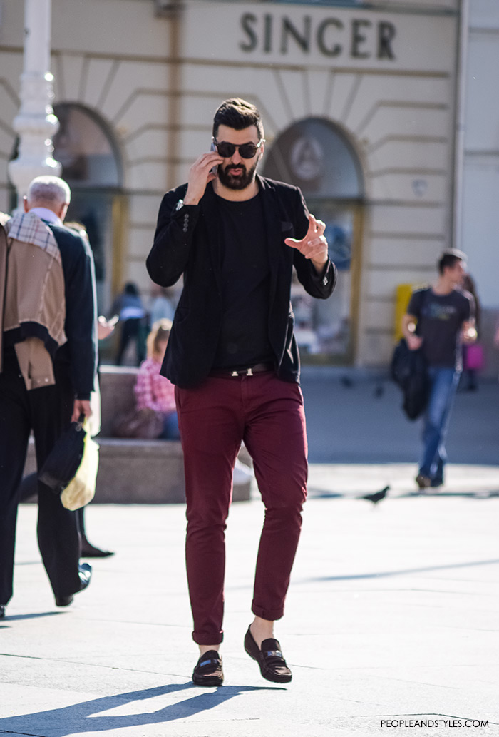 Best Style Men, mens styling, very nice looking and smart boys pictures best men style, latest gentleman fashion, mens stylish outfits, how to wear bleck cotton blazer and red jeans for guys