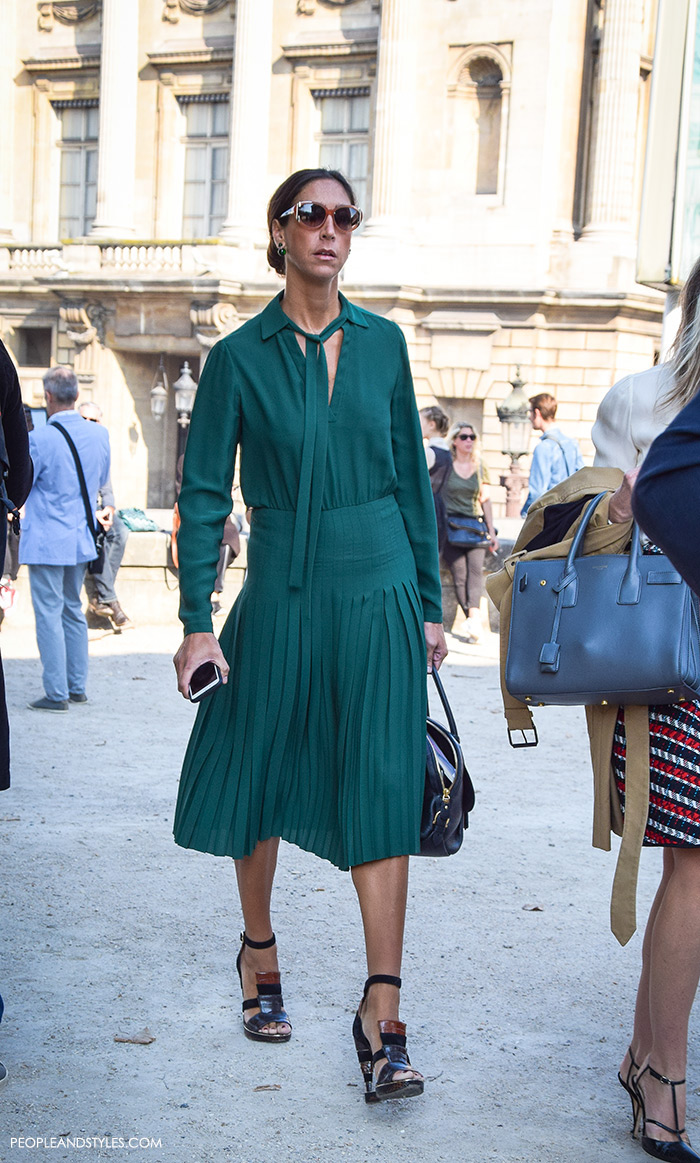 Perfect Midi Green Dress to Wear to Work by PeopleandStyles.com