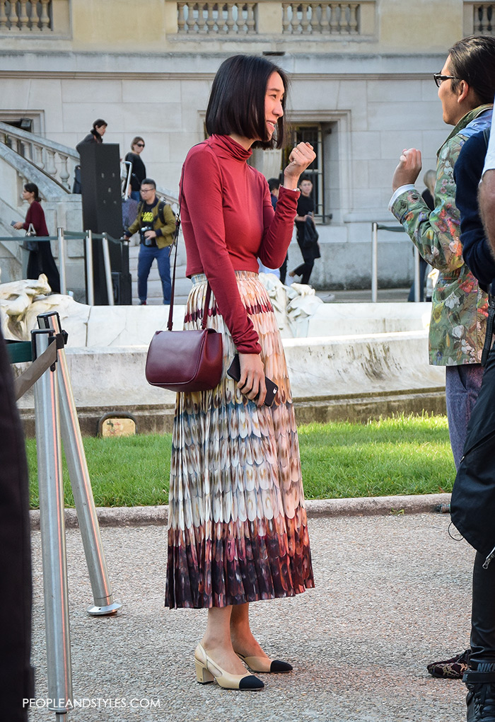 Eva Chen wearing Chanel Granny Slingbacks, They are Wearing Chanel Granny Slingbacks. Street style outfits from Paris Fashion Week, Pinterest paris people street images